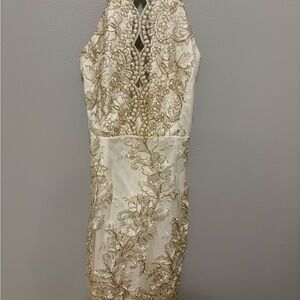 Elegant Gold Embroidered Dress